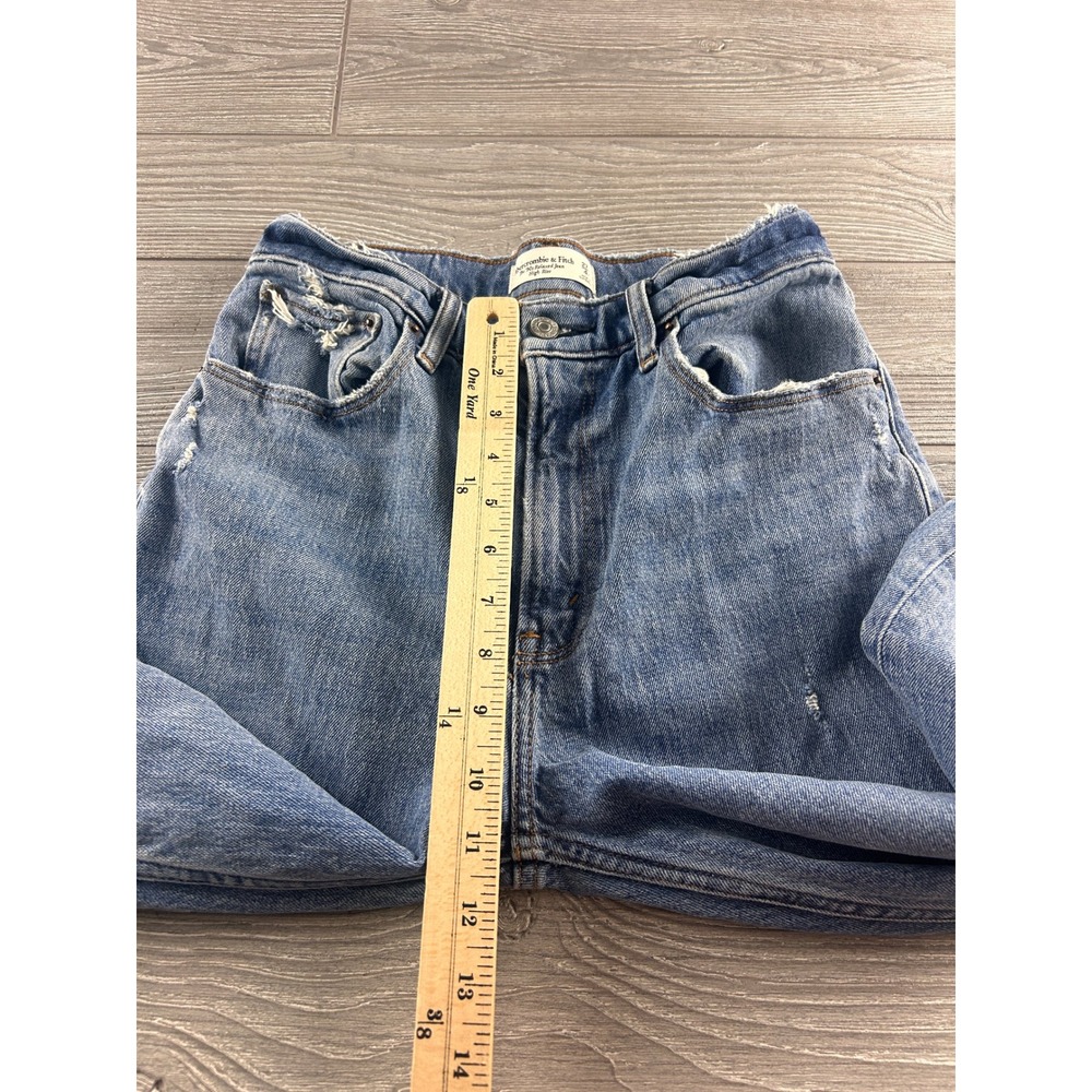 Abercrombie & Fitch The 90s Relaxed Jean High Rise Blue Wide Leg Size 27/4R 552 - Picture 5 of 8